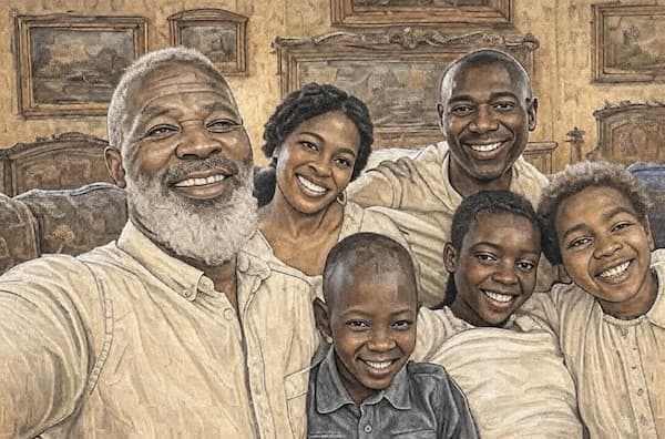 African American family tree and historical documents from Reconstruction era research